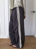 BT Nylon Track Pintuck Wide Pants