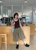 Fushke Color Matching Layered Cap sleeveless