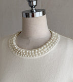Terial Pearl Neck Volume Knit