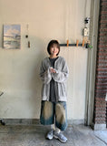 Mikel Track Linen Hood Zip-Up Cardigan