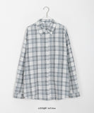 Peoto Check Over Wrinkle Shirt