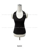 Moni mother of pearl button halter sleeveless