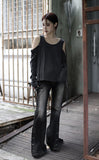 Snap Slit Denim Pants