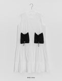 Habom Dot Nylon Layered Sleeveless One Piece