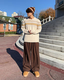 Nordic boucle pattern round knit