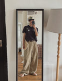 Nowell Back-Banding Cotton Wide Pants