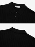 Skew Twist Short Sleeve Collar Knit