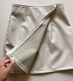 Aven Leather Wrap Mini Skirt