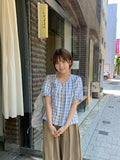 Hulco Lace Check Short Sleeve Blouse