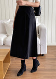 [Two Piece Set] Ramel Blouson Zip-Up Jumper Pintuck Banding Long Skirt