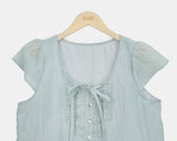 Meili Frill Short Sleeve Blouse