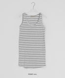 Casane Round Layered Stripe Long Sleeveless