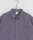 [unisex] Nayuhi Purple Short Sleeve Check Shirt