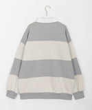 [unisex] Minch Stripe Rugby Collar Long Sleeve Tee