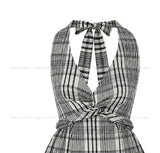 Sov Check Halter Blouse