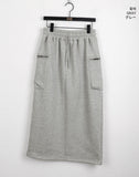 Nick Zipper Bun Pocket Pile Brushed Long Skirt