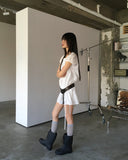 Pne Shirring Banding Puff Short Sleeve Mini One Piece
