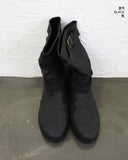 Grason suede gathered leather belted boots