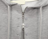 Ena Double Point Button Two-Way Hood Zip-Up