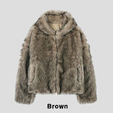 Chase Wolf Fur Hooded Zip-Up