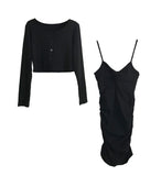 Twist One Piece Cardigan Set