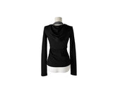 Naron Halter Sleeveless Button V Hood T-Shirt Set