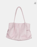 Pecan Leather Shirred Shoulder Bag