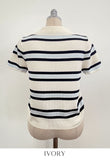 Oldin Stripe Collar Short Sleeve Knit