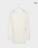 Plmin off-shoulder angora knit one piece