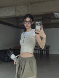 Windy Bret Button Ribbed Sleeveless