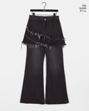Tor Pleated Mini Skirt Denim Pants