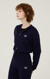 Crop Knit Hood Zip-up