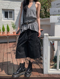 Witty Stripe Flare Halter Sleeveless