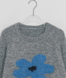 Melbona Flower Raglan Wool Round Knit