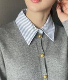 Ebon Shirt Layered Knit Cardigan
