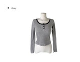 Hail Lace Cap Button Slim T-shirt