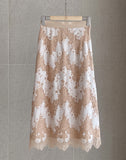 Tier H-line Banding Lace Skirt