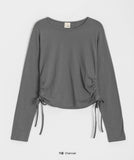 [BAONHAUS] Sane String Crop Long Sleeve Tee