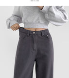 Hidden Banding Mute Color Long Wide Cotton Pants
