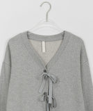 Koue Crop Ribbon Cardigan