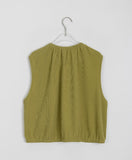 [BAONHAUS] Poiman Shirring Ribbed Ribbon Vest