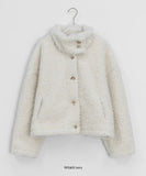 Rital Wool High Neck Fur Jacket