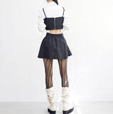 Ner shirt + bustier + pleated skirt set