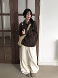 Forman Corduroy Brushed Adjust Wide Pants