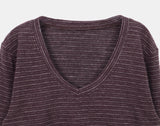 Sabine Stripe Color Matching V-Neck Long Sleeve Knit