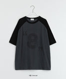 [unisex] Teennob Number Printing Color Matching Over Short Sleeve Tee