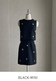Dimael Sleeveless Blouse Mini Skirt Set