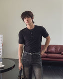 Virgin Layered Muscle Fit Henley Neck Knit