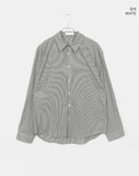 Big check collar overfit long-sleeved shirt