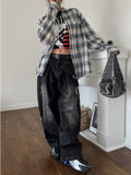 Folding Pocket Curved Damage Denim Pants